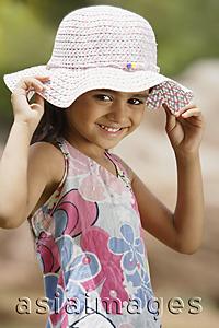 Asia Images Group - girl with big pink hat