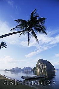Asia Images Group - Philippines,Palawan,Bascuit Bay,El Nido,Outriggers on Tropical Beach