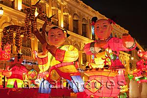 Asia Images Group - Chinese Lantern Decorations in Senado Square, Macau, China
