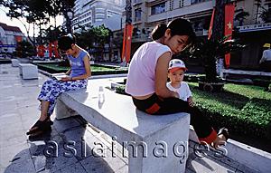 Asia Images Group - Vietnam, Ho Chi Minh City (Saigon), Vietnamese relaxing in Lam Son Square.