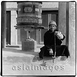 Asia Images Group - India, Ladakh, Leh, Portrait of Tibetan man.