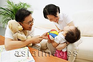 Asia Images Group - Family with one child, bonding
