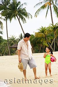 Asia Images Group -  Father with daughter on beach