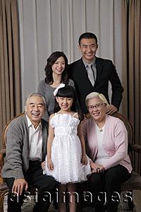 Asia Images Group - three generation family smiling together